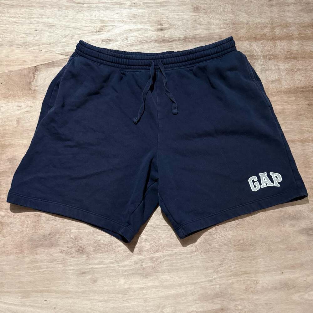 Gap Navy Blue Embroidered Logo Fleece Sweat Shorts